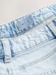 Light Blue 100% Cotton Frayed Edge Distressed Shorts