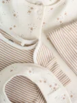 Neutral Baby Sleepsuit, Bodysuit, Beanie and Bib Set 4 Piece