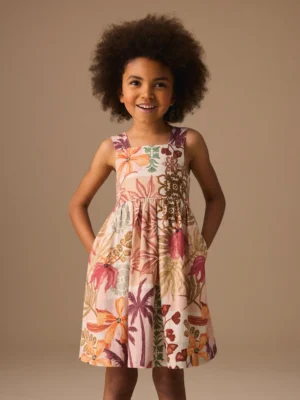Chocolate Brown Linen Summer Dress