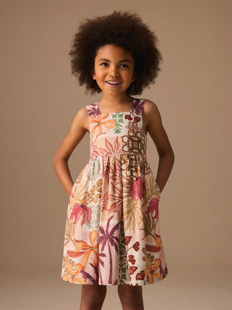 Chocolate Brown Linen Summer Dress