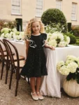 Black Spot Ruffle Sleeve Occasion Dress