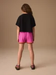 Magenta Pink Crochet Trim Shorts