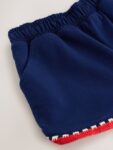 Navy Blue Crochet Trim Shorts