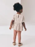 Neutral Peplum Top and Leggings Set