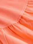 Bright Orange Jersey Woven Mix Sleeveless Dress