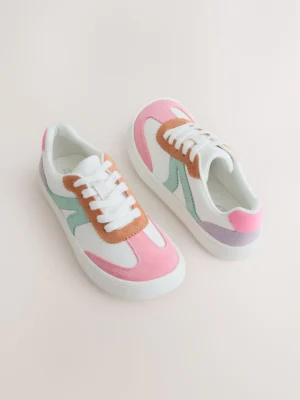 Pastel Colour Block Barefoot Lace-up Trainers
