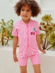 Pink Cherry Wave Sunsafe Swimsuit