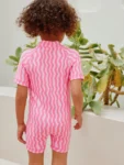 Pink Cherry Wave Sunsafe Swimsuit
