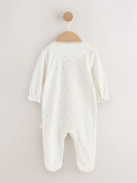 Ecru White Daddy Family Baby Sleepsuit