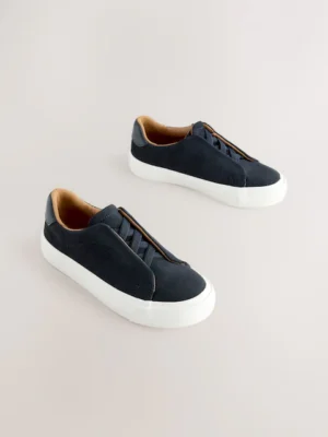 Navy Standard Fit (F) Elastic Lace Smart Trainers