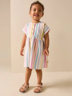 Rainbow Stripe Jersey Dress