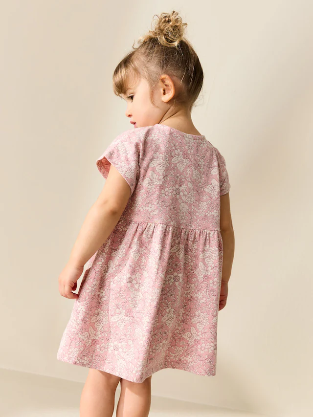 Pink Floral Jersey Dress