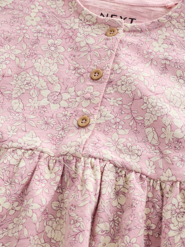 Pink Floral Jersey Dress