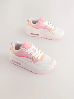 Pastel Pink Lace-up Bubble Trainers