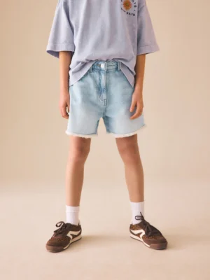Mid Blue Denim Bermuda Shorts