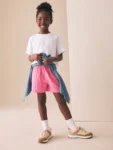 Pink Check Pull on Shorts