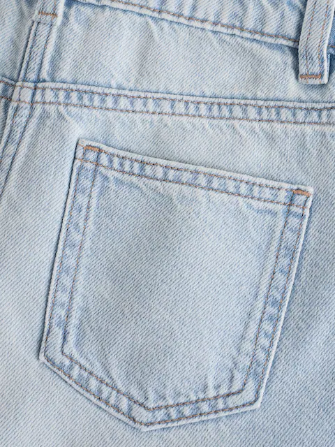 Light Blue Regular Length Jort Shorts
