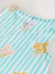 Pale Blue Floral Sleeveless Jersey Dress
