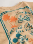 Tan Brown Mickey Mouse Short Sleeve T-Shirt