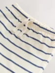 Blue/White Stripe Textured Shorts
