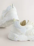 Neutral Wide Fit (G) Lace-Up Colourblock Trainers