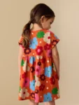 Orange Floral Jersey Dress