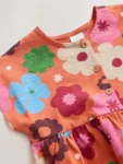 Orange Floral Jersey Dress