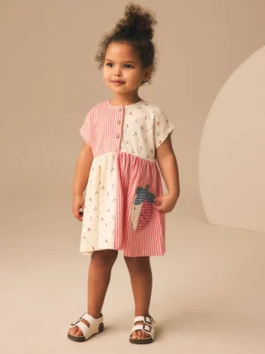 Patchwork Strawberry Jersey Dress