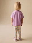 Lilac Purple Rainbow Short Sleeve Top and Leggings Set
