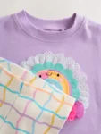 Lilac Purple Rainbow Short Sleeve Top and Leggings Set