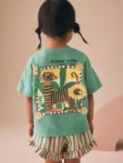 Green Tiger Short Sleeve T-Shirt and Shorts Set