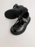Black Patent Rainbow Chunky Mary Jane School Shoes