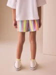 Rainbow Stripe Textured Shorts