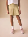 Lemon Yellow Pleated Denim Skirt