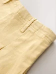 Lemon Yellow Pleated Denim Skirt
