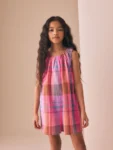 Pink/ Blue Multicolour Check Playsuit
