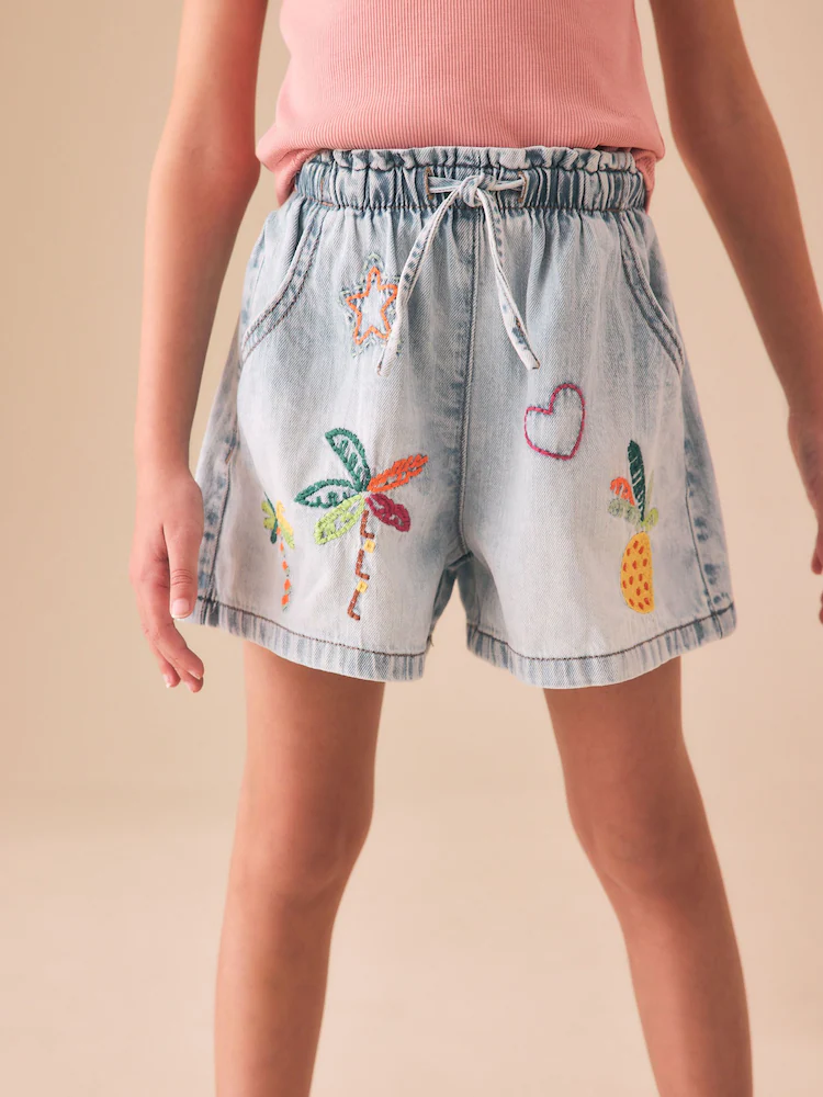 Mid Blue Denim Shorts