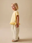 Yellow Flower Wide Leg Trousers Set