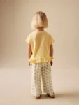 Yellow Flower Wide Leg Trousers Set