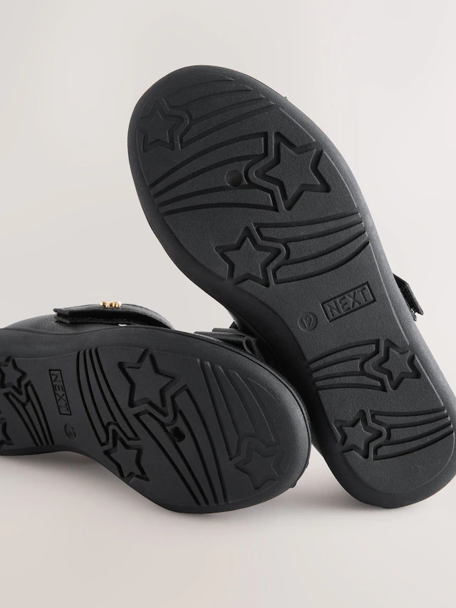 Black Matt Standard Fit (F) Bow Mary Jane School Shoes