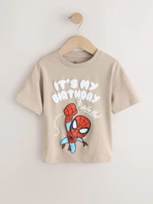 Tan Brown Marvel Short Sleeve Cotton T-Shirt