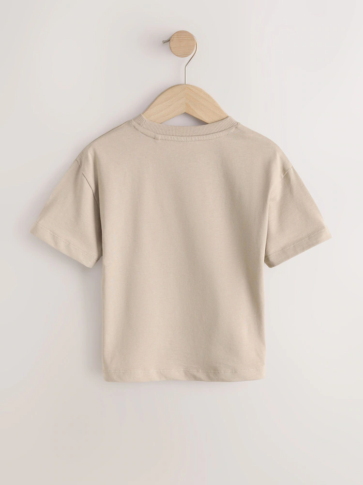 Tan Brown Marvel Short Sleeve Cotton T-Shirt