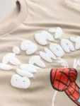 Tan Brown Marvel Short Sleeve Cotton T-Shirt