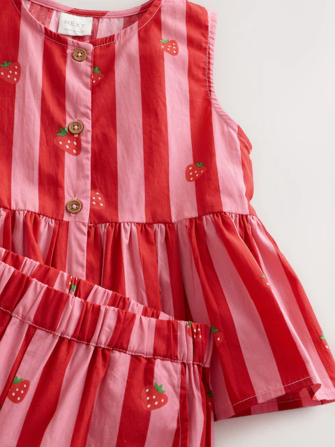 Red/Pink Stripe Blouse And Trousers Co-ord Set