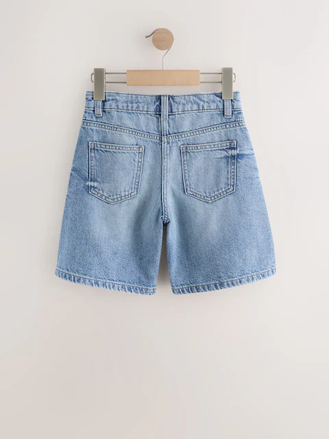 Mid Blue Regular Length Jort Shorts