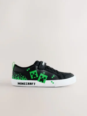 Black Minecraft Elastic Lace Trainers