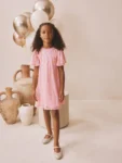 Pastel Pink Angel Sleeve Sequin Party Dress