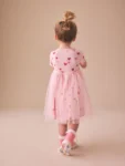 Pink Hearts Mesh Skirt Dress