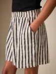 Black/White Stripe Textured Shorts