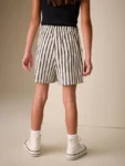 Black/White Stripe Textured Shorts